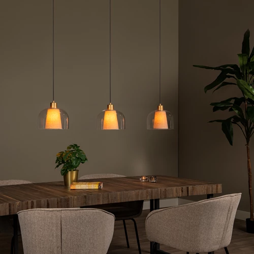 Lucide GUNHILD - Pendant light - 3xE27 - Transparant - atmosphere 1